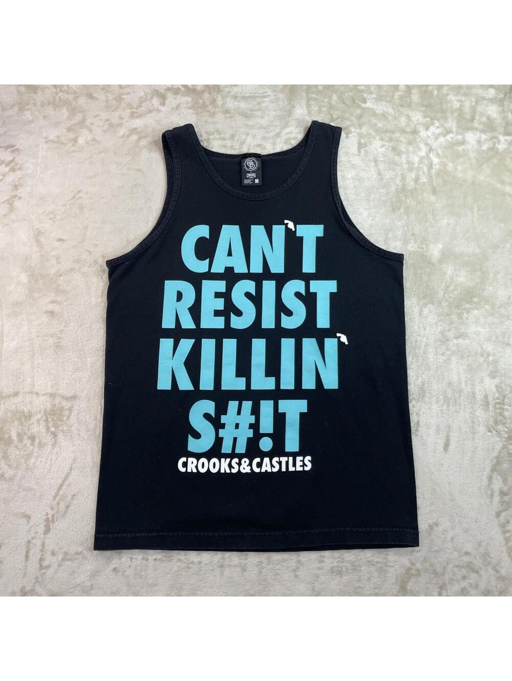 Crooks & Castles Black "CAN'T RESIST KILLIN S#!T" Sleeveless Tank Men's Size M